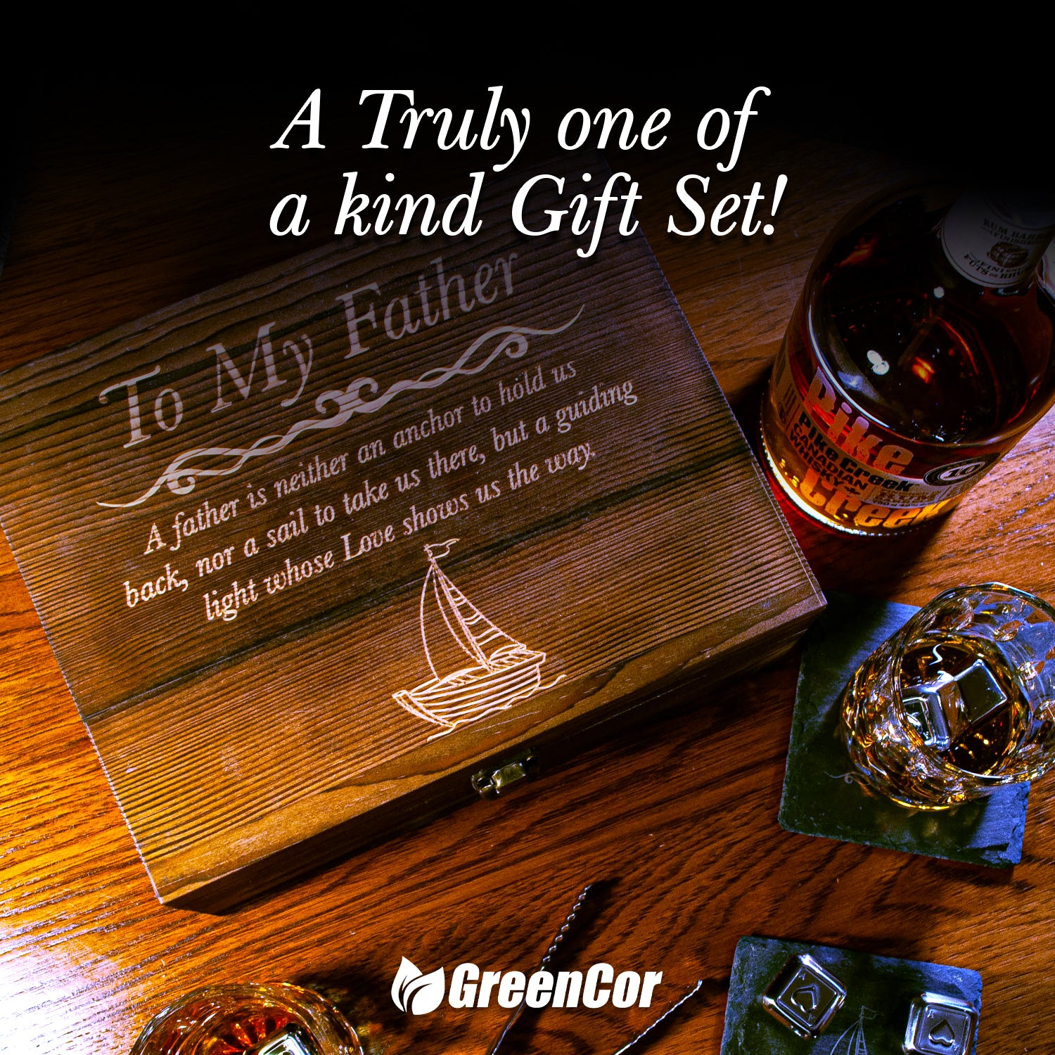 The Perfect Gift For Your Father- "To My Father" Whisky Glass Gift Set