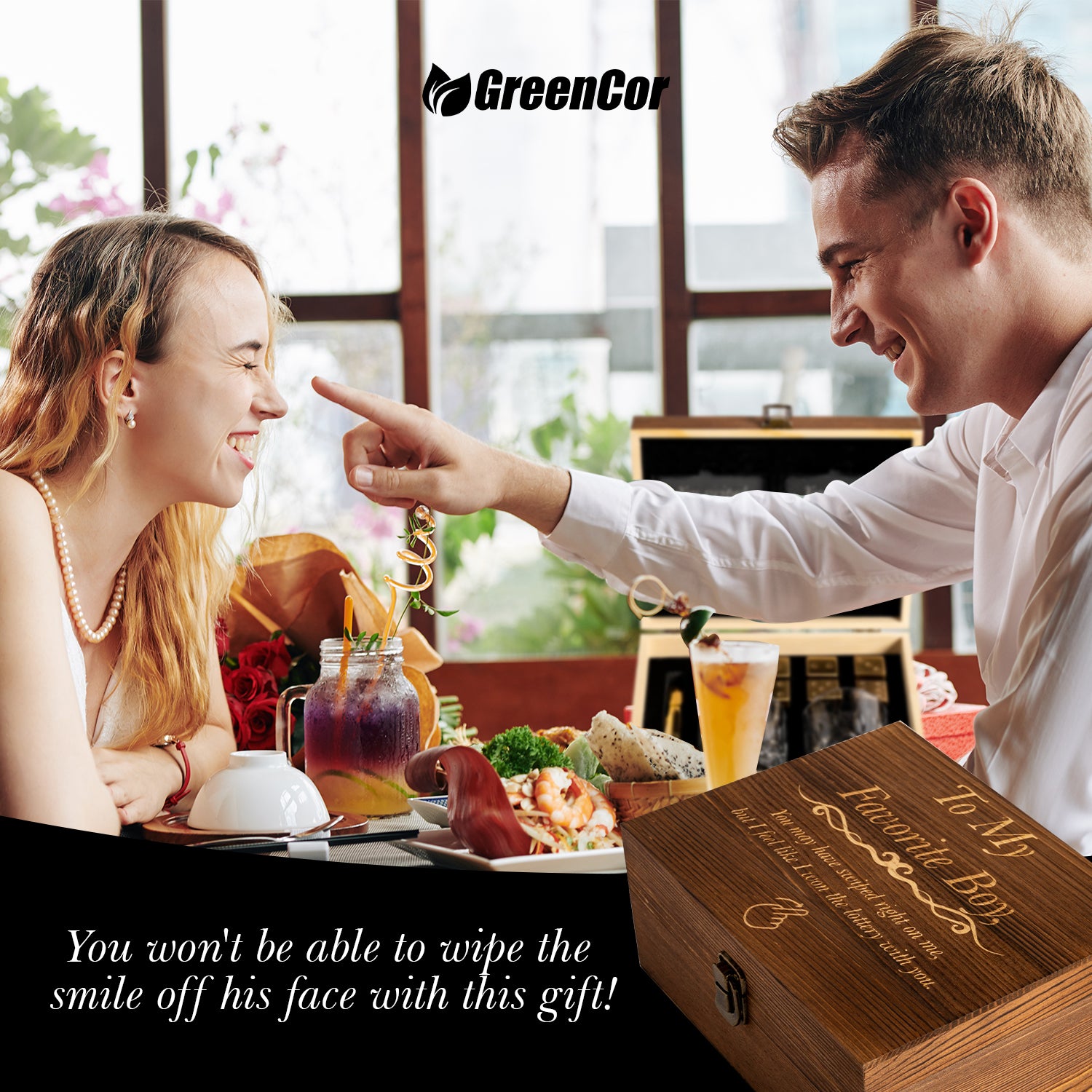 GreenCor Anniversary for Husband Anniversary | Men | Him - Engraved ' to My Husband ' Whisky Glass Gift Set for Birthday | Wedding Anniversary