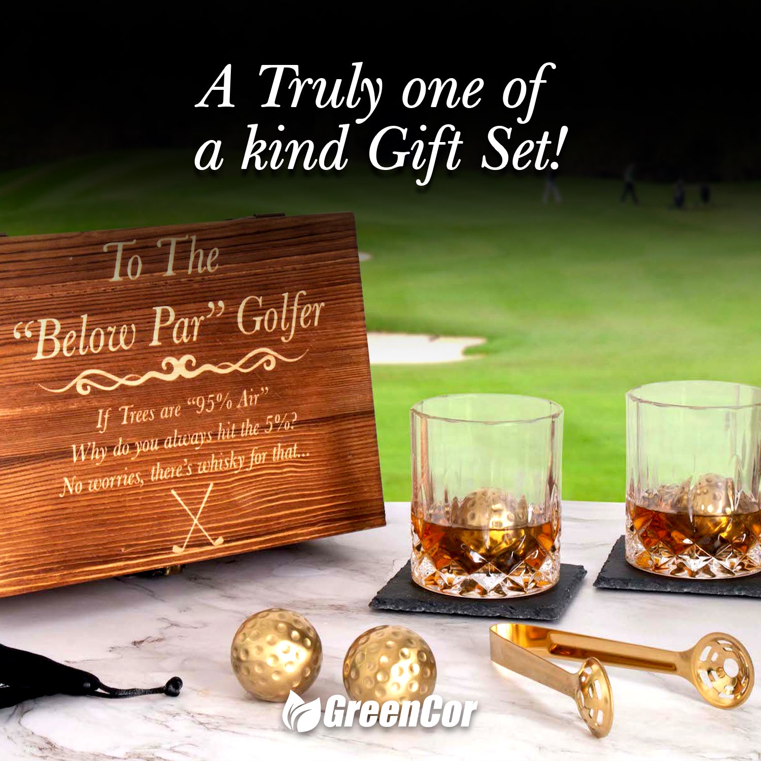 For the Self Proclaimed 'Par' Golfer, Whiskey Glass Set