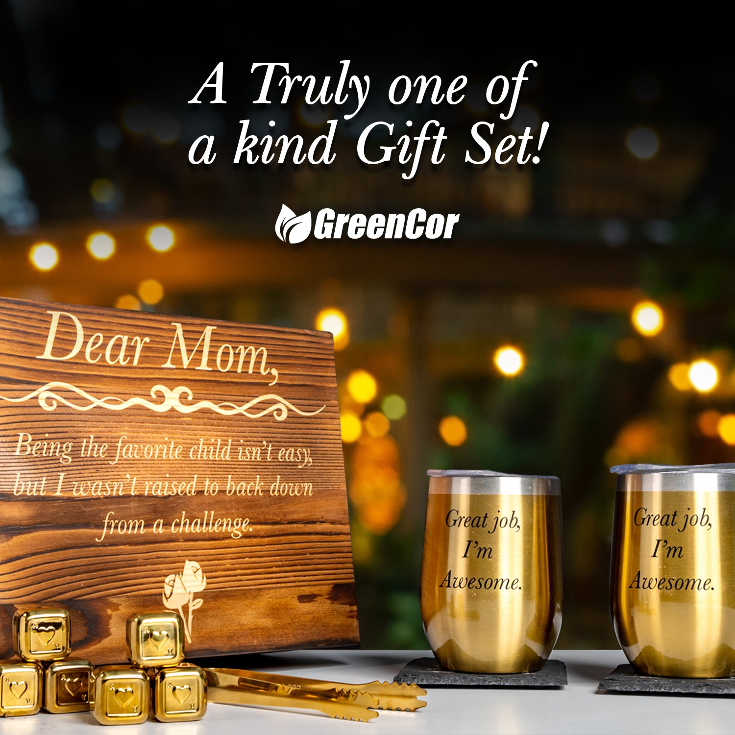The Perfect Gift For Your Mom - "Dear Mom" Wine Tumbler Gift Set