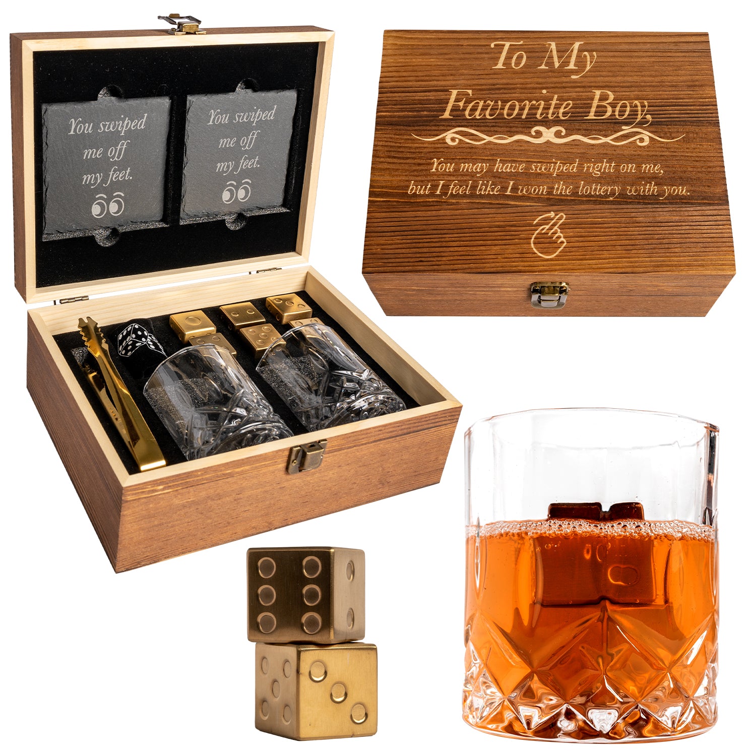 The Perfect Gift Set for your Man! Unique Whisky Glass Gift Set!